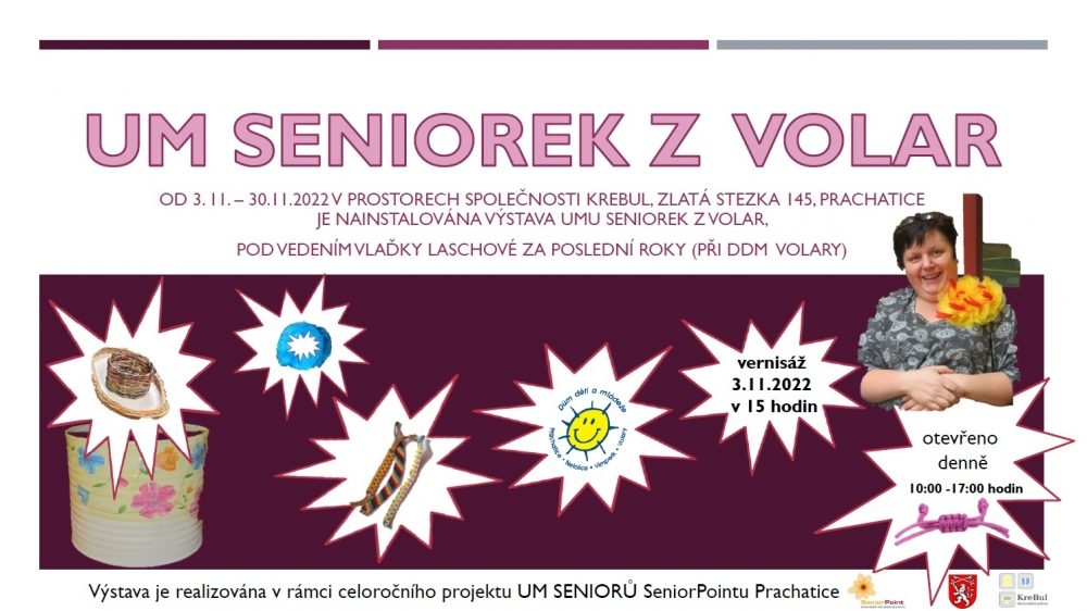 Plakát akce Um seniorů z Volar po celý listopad