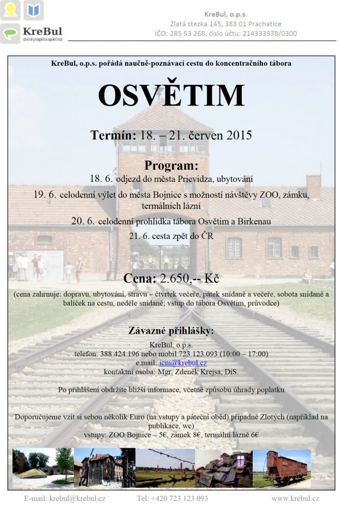 Plakát akce Poznávací cesta do Osvětimi