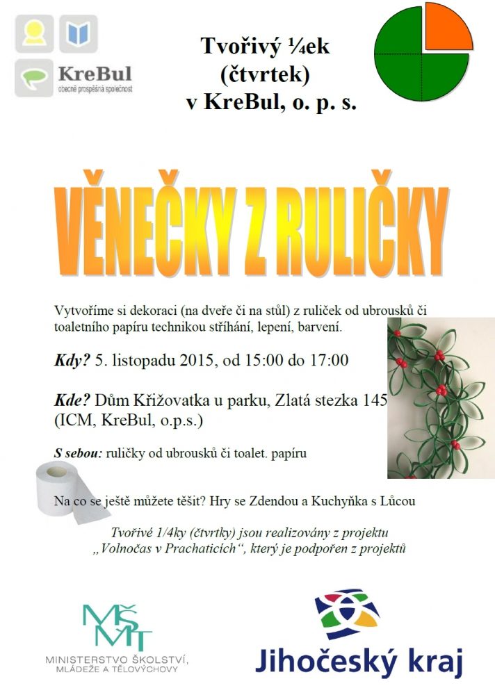 Plakát akce Tvořivý 1/4 s Jirkou