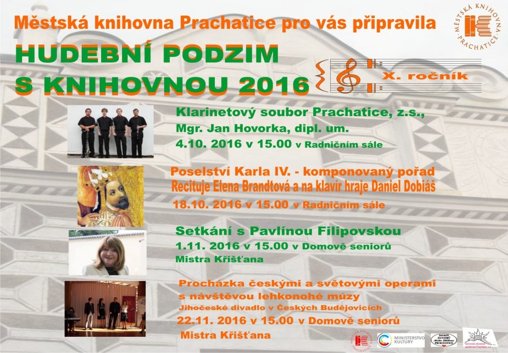 Plakát akce HUDEBNÍ PODZIM: S knihovnou X.