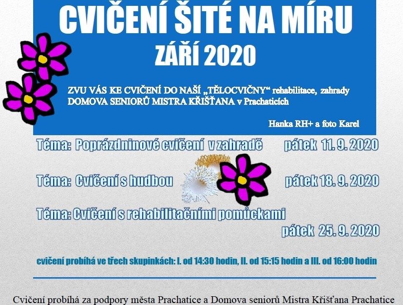 Plakát akce CVIČENÍ ŠITÉ NA MÍRU: V zahradě