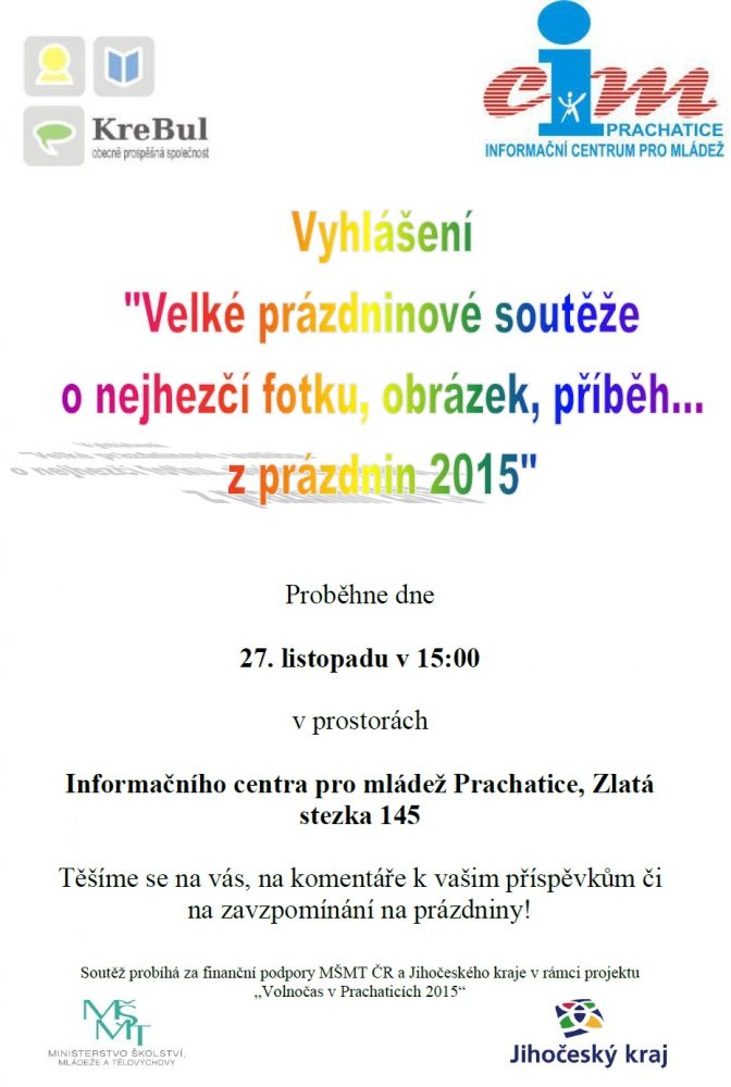 Plakát akce Vyhlášení soutěže