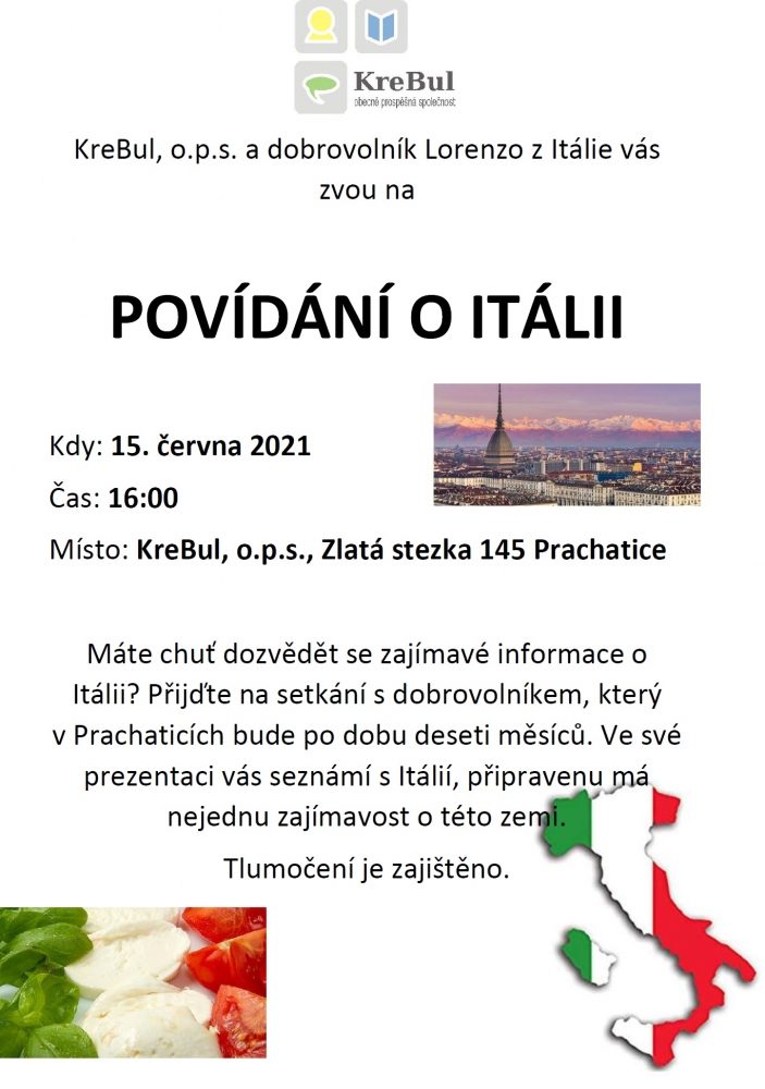 Plakát akce Povídání o Itálii
