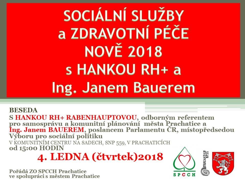 Plakát akce ZO SPCCH: Novinky v sociální sféře 2018