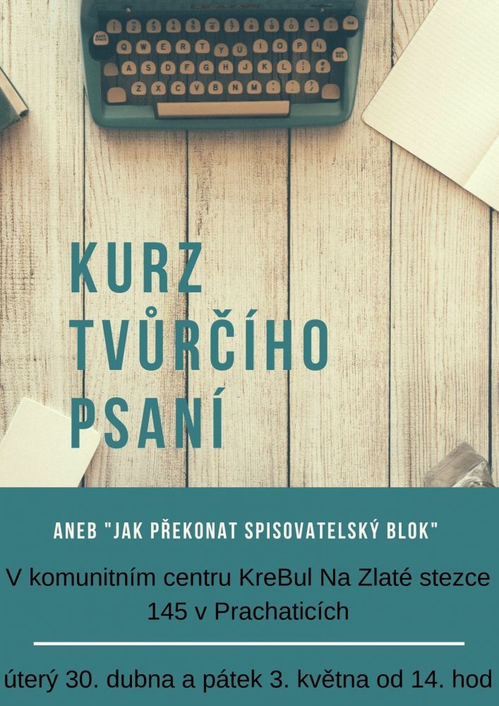 Plakát akce Kurz tvůrčího psaní