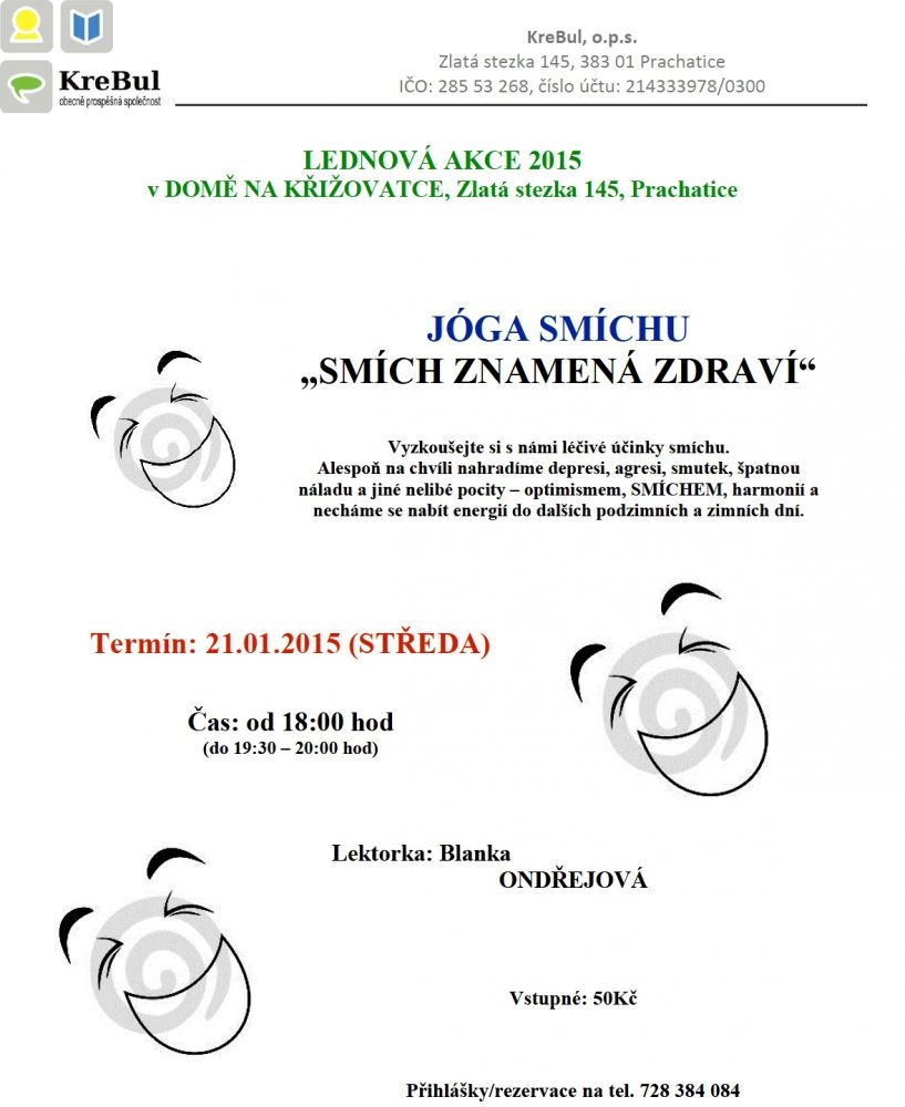 Plakát akce Jóga smíchu