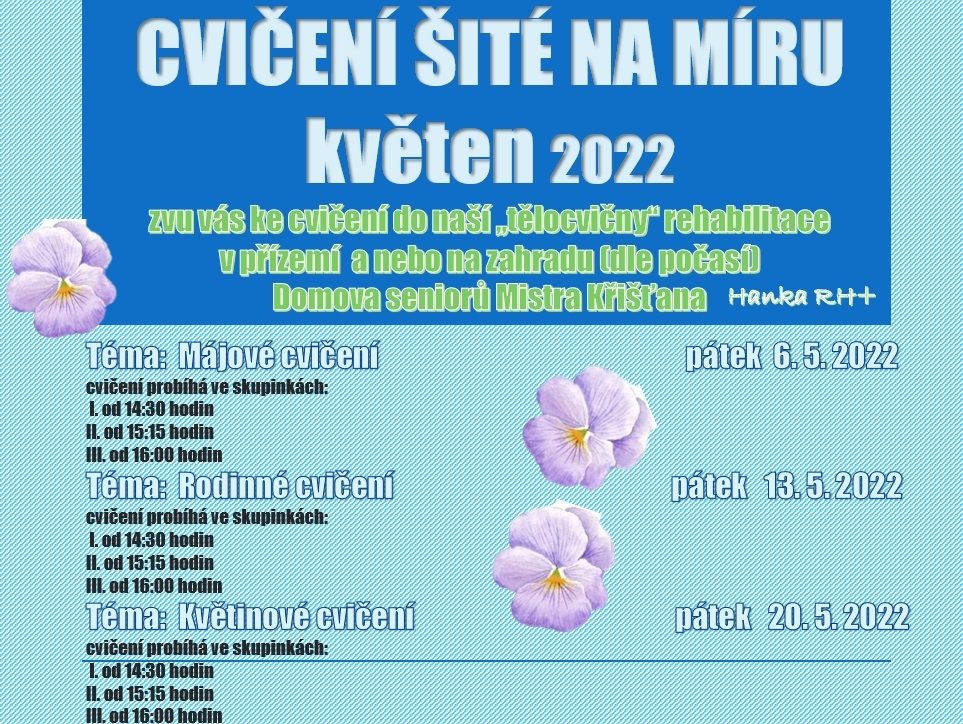 Plakát akce CVIČENÍ: Šité na míru