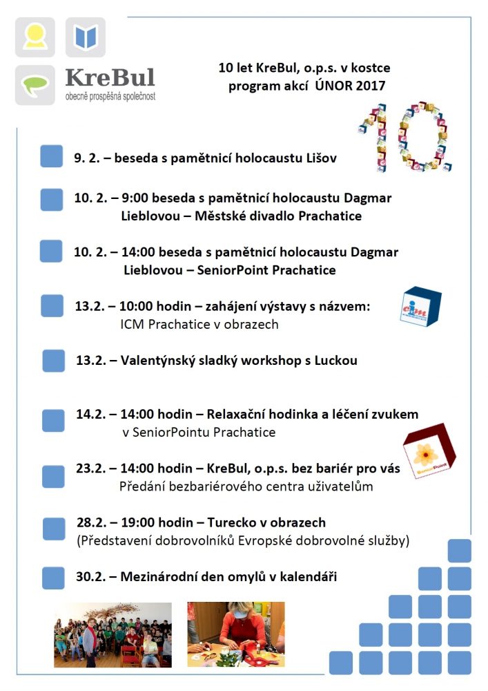 Plakát akce Přehled akcí na únor