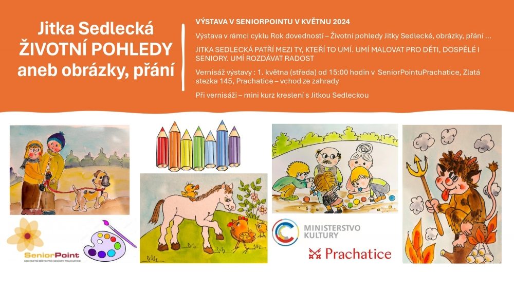 Plakát akce Jitka Sedlecká - Životní pohledy aneb obrázky, přání