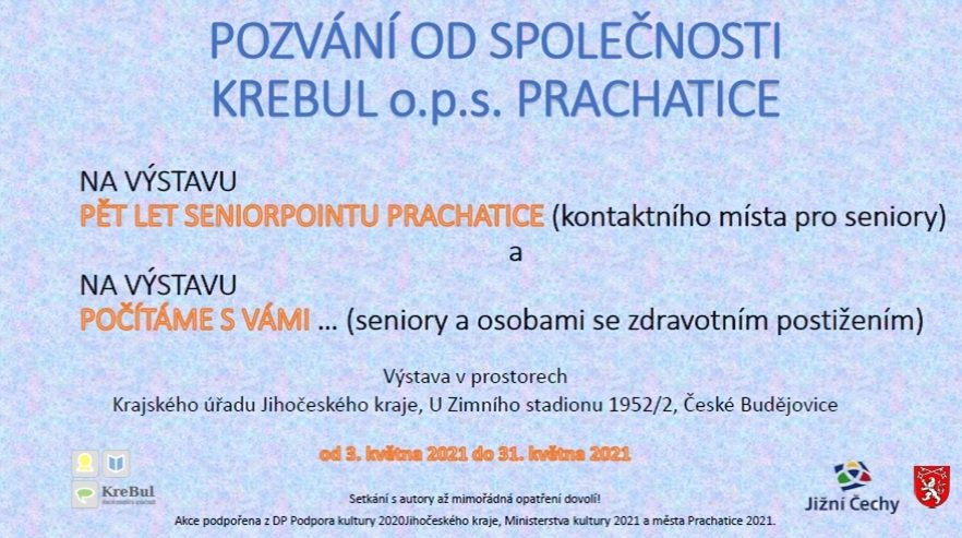 Plakát akce ZAHÁJENÍ VÝSTAVY: Pět set SeniorPointu Prachatice a Umění s postižením