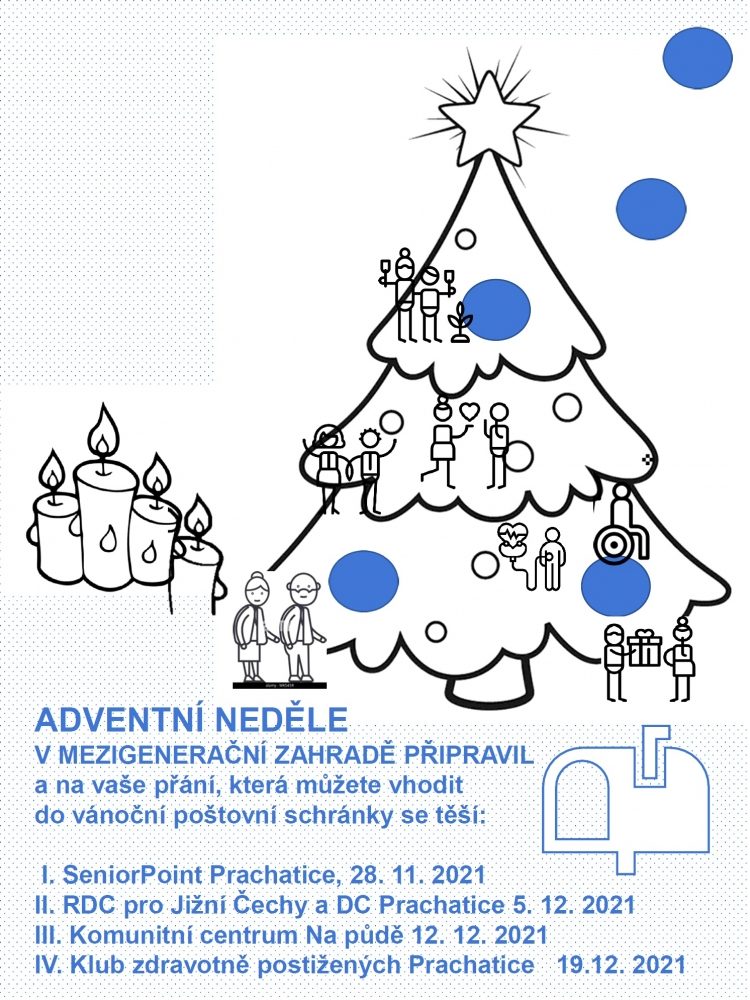 Plakát akce Adventní neděle v mezigenerační zahradě