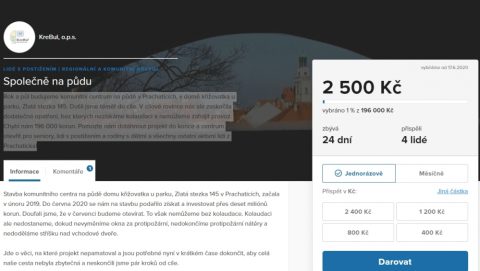 Aktuální výzva na Darujme.cz - Společně na půdu