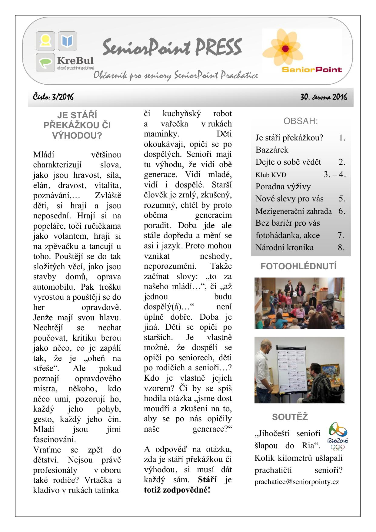 Obálka SeniorPoint PRESS 3/2016