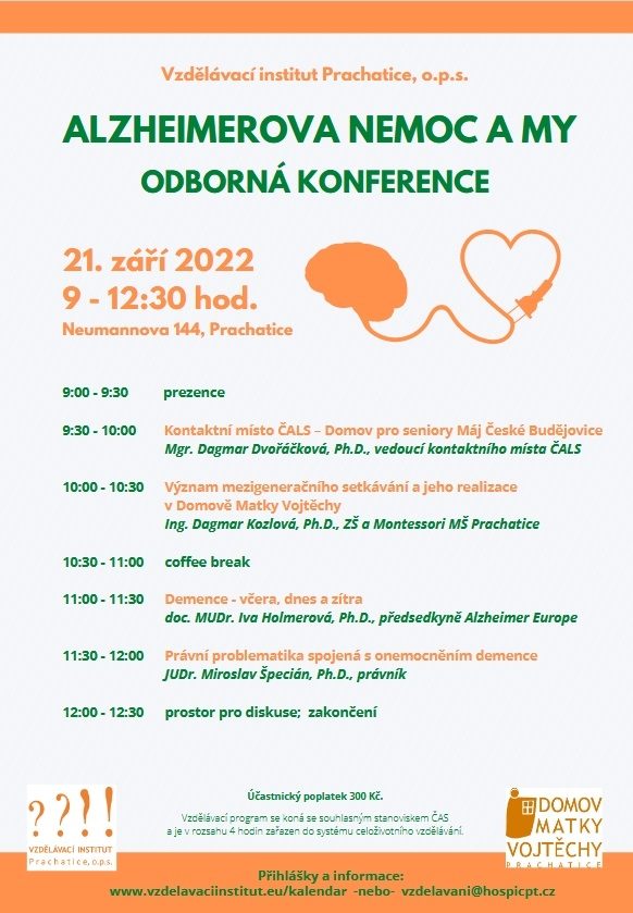 Plakát akce KONFERENCE: Alzheimerova nemoc a my