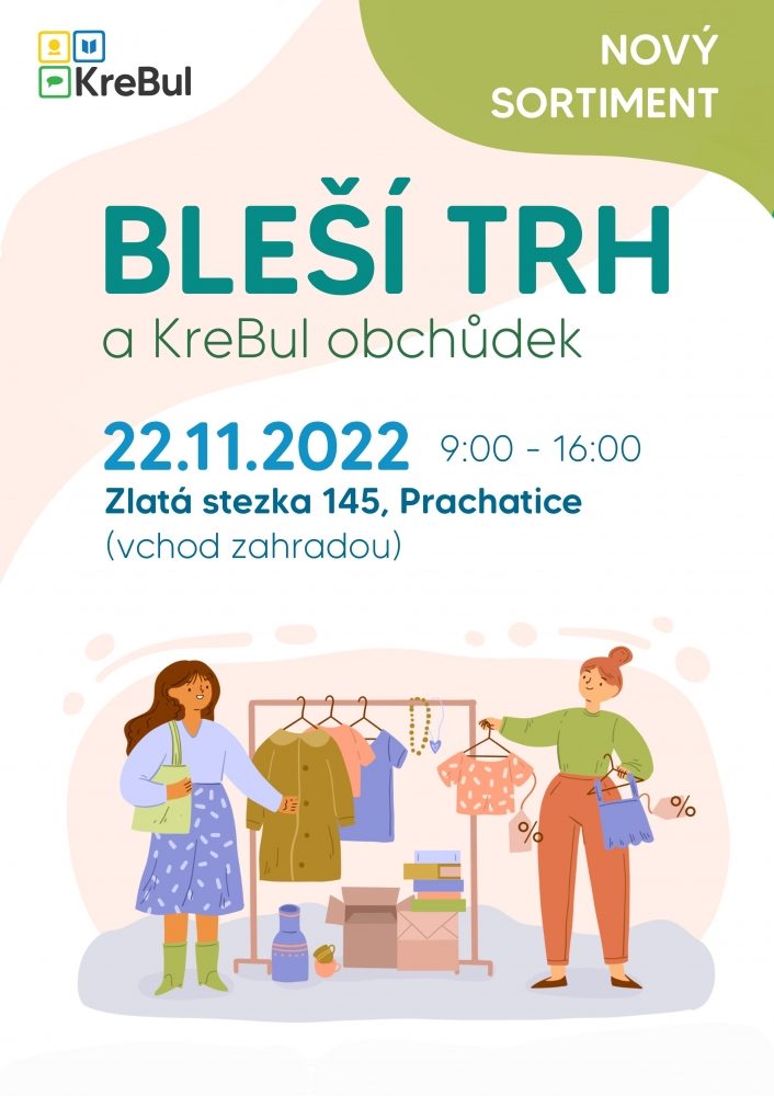 Plakát akce Bleší trh a prodej obchůdku