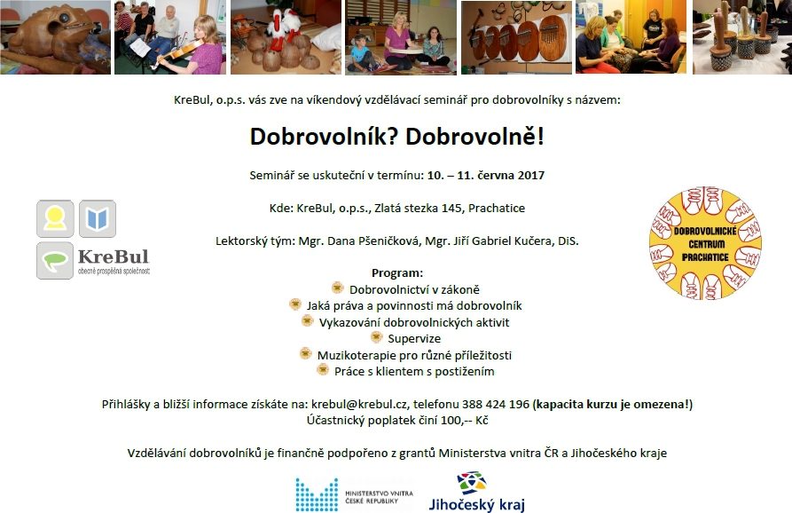 Plakát akce Školení dobrovolníků