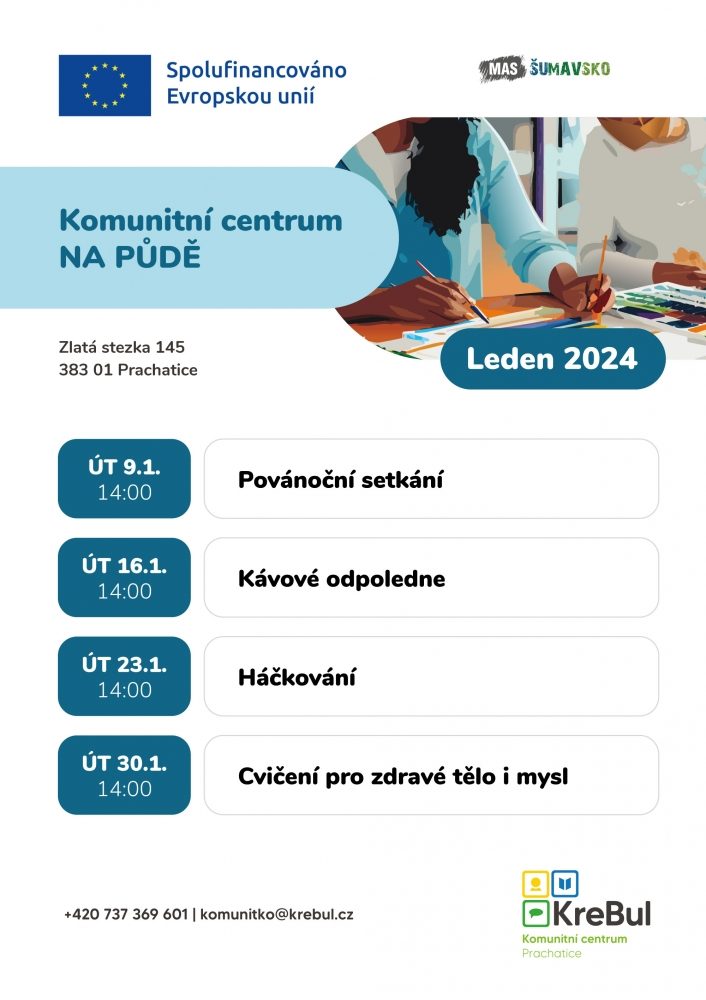 Plakát akce Kávové odpoledne v KC Na půdě
