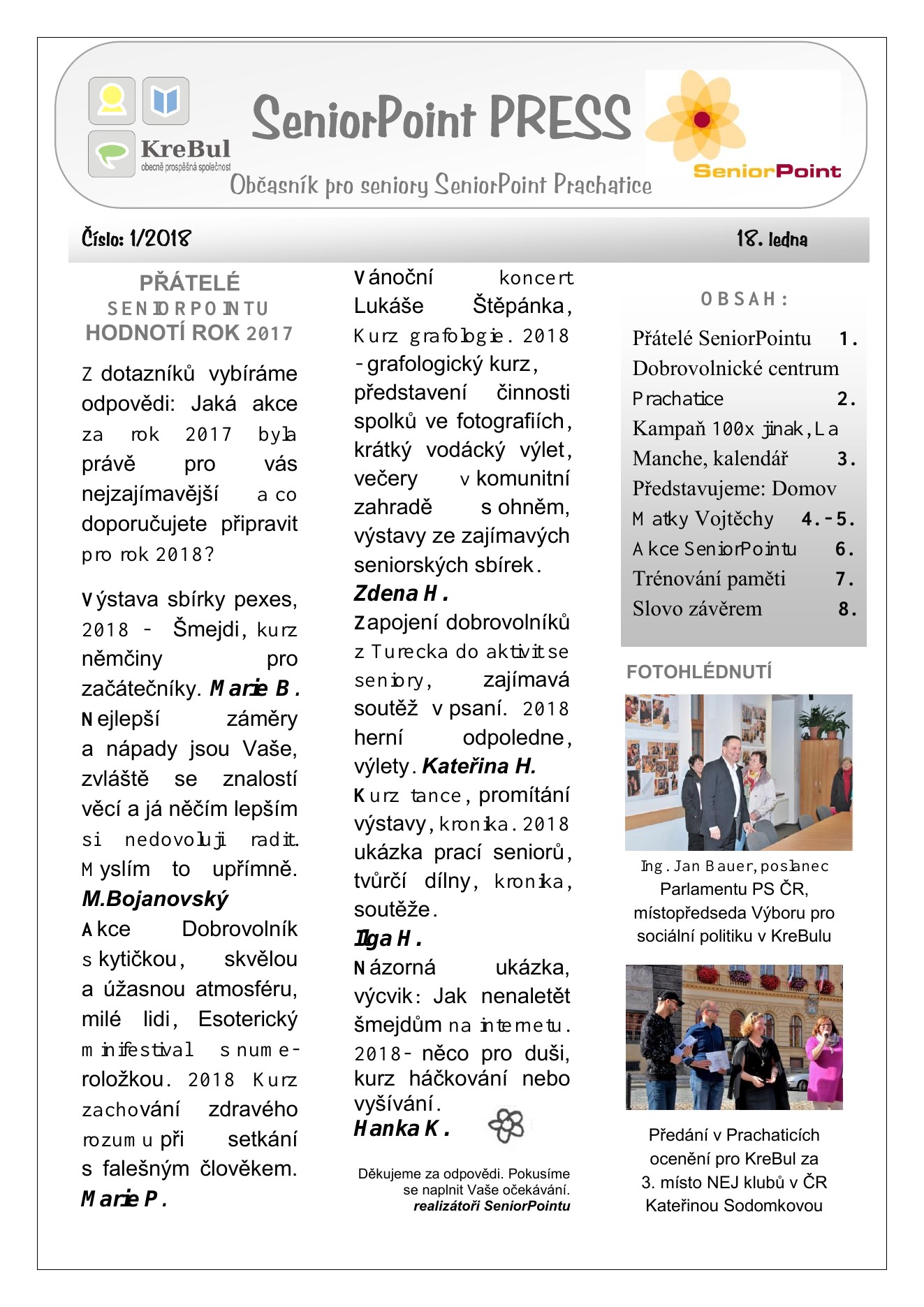 Obálka SeniorPoint PRESS 1/2018
