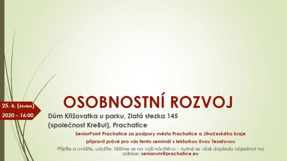 Plakát akce Seminář Osobnostní rozvoj