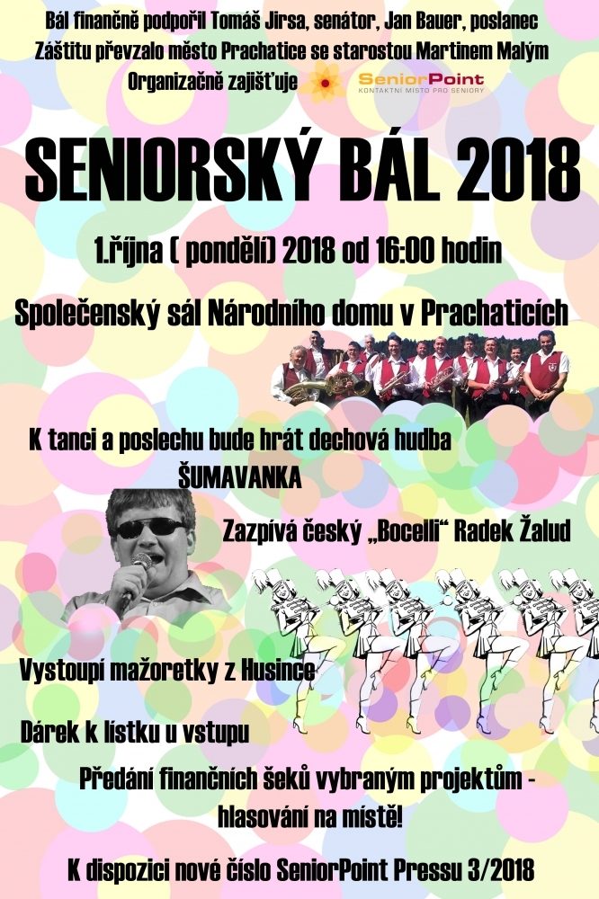 Plakát akce Seniorský bál 1.10.2018
