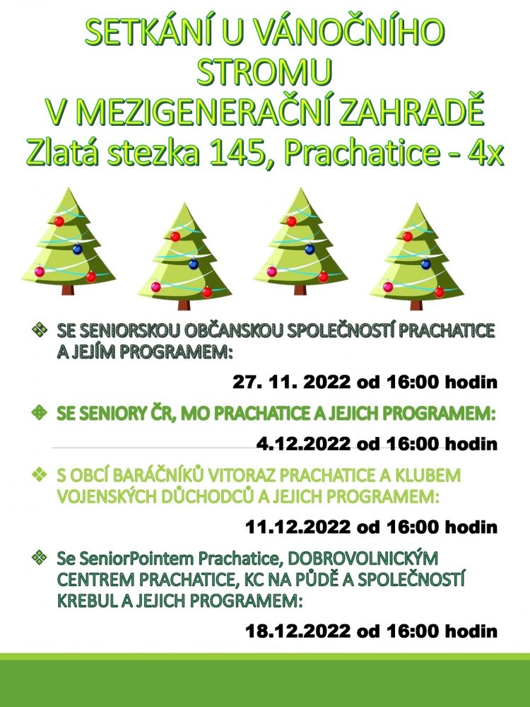 Plakát akce Adventy v mezigenerační zahradě