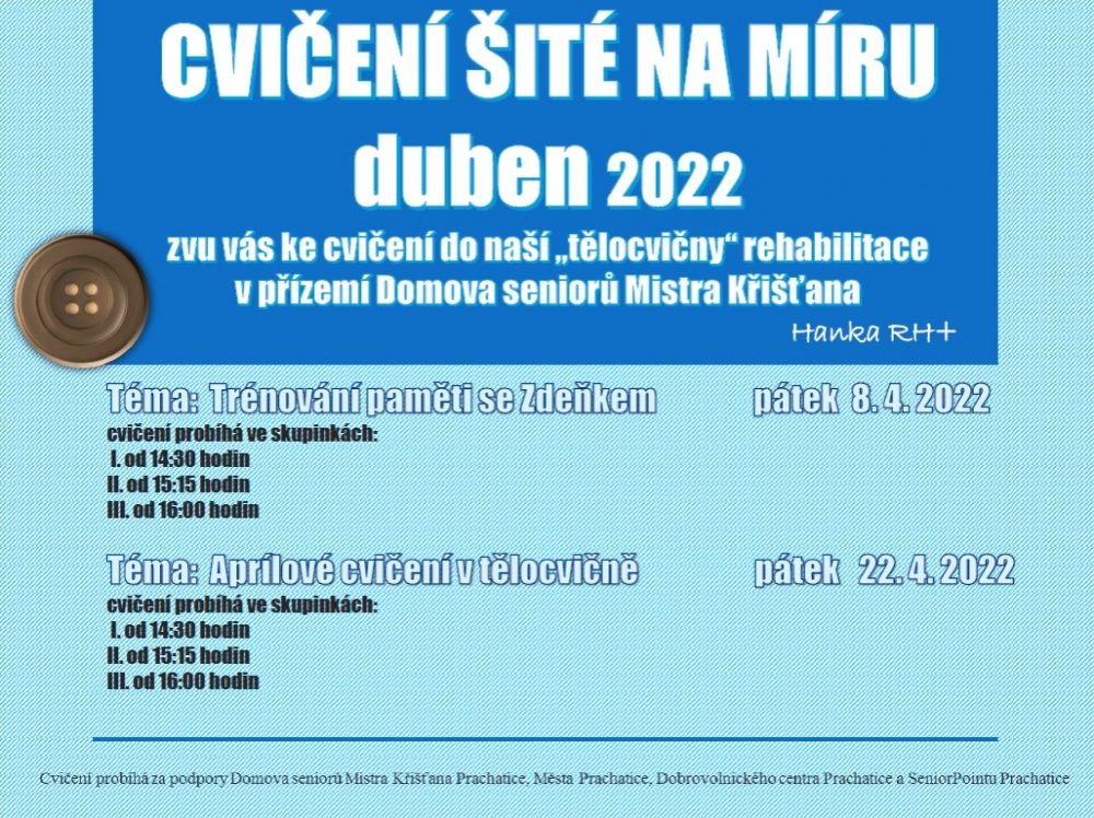 Plakát akce CVIČENÍ: Šité na míru