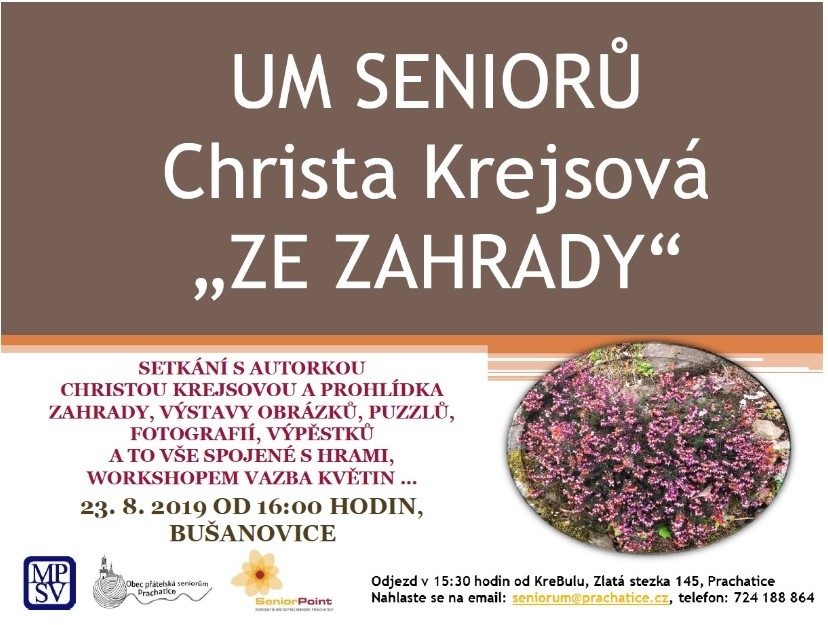 Plakát akce UM SENIORŮ: Ze zahrady