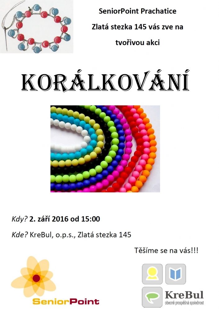 Plakát akce Korálkování se SeniorPointem