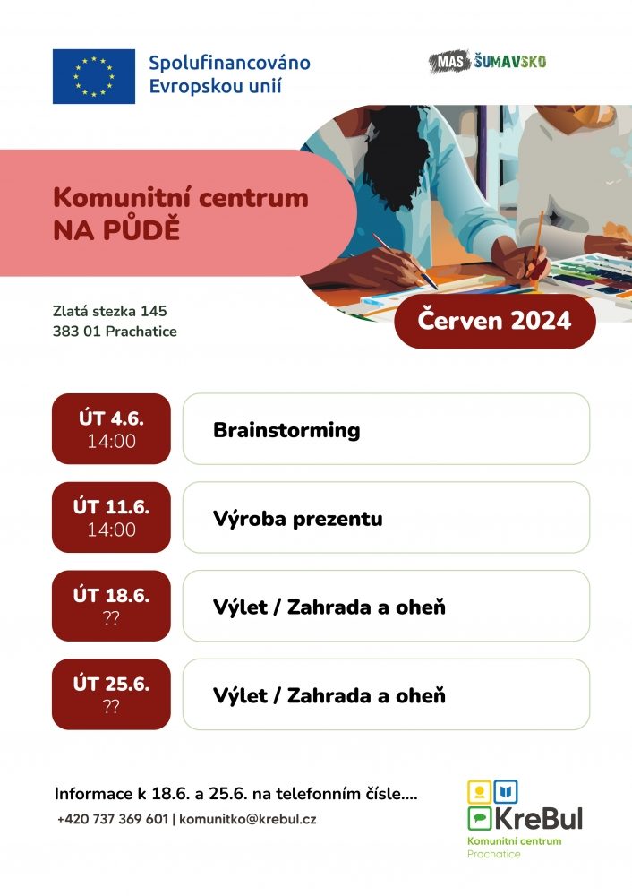 Plakát akce Výroba prezentu v Komunitním centru