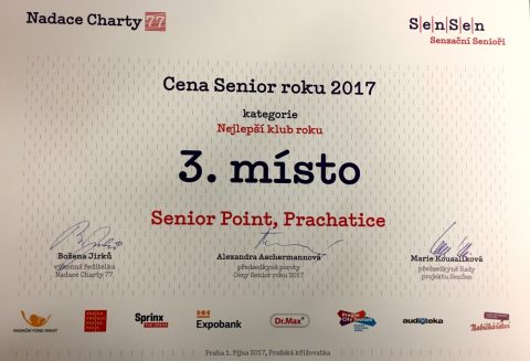 Ocenění pro SeniorPoint Prachatice