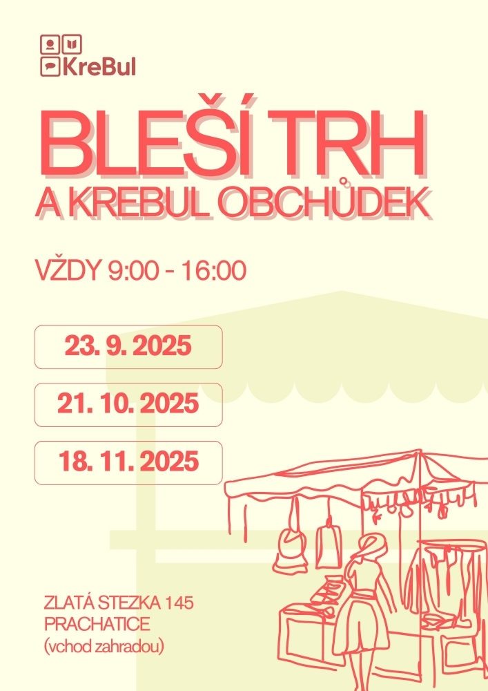 Plakát akce Bleší trh v KreBulu