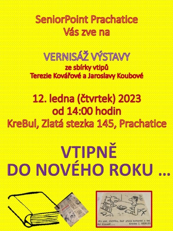 Plakát akce VERNISÁŽ: Vtipně do nového roku