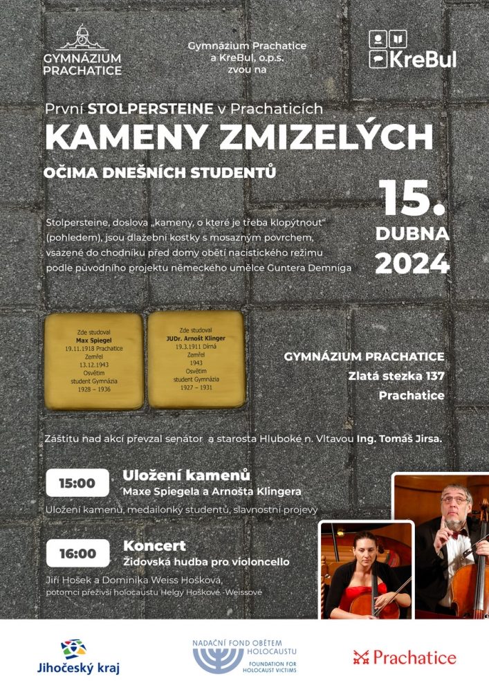Plakát akce První Stolpersteine v Prachaticích