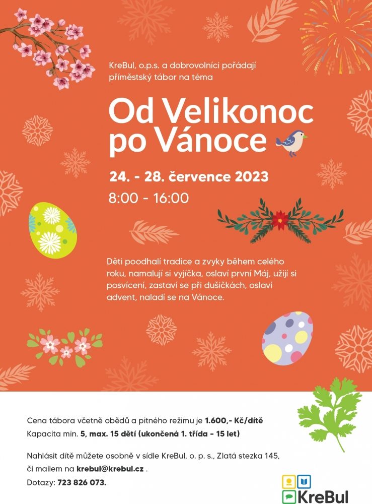 Plakát akce Příměstský tábor: Od Velikonoc po Vánoce