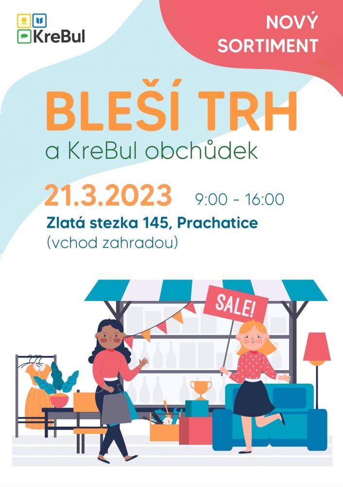 Plakát akce Bleší trh 21.3.2023