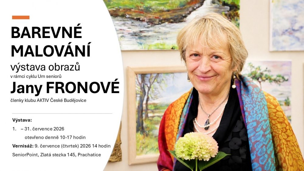 Plakát akce Vernisáž výstavy obrazů Barevné malování Jany Fronové