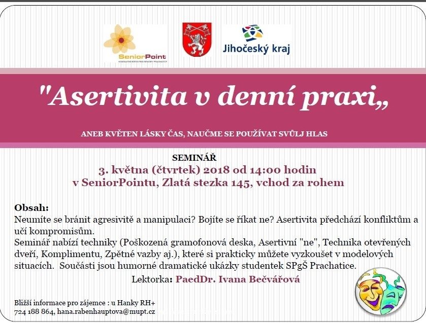 Plakát akce SEMINÁŘ: Asertivita v denní praxi
