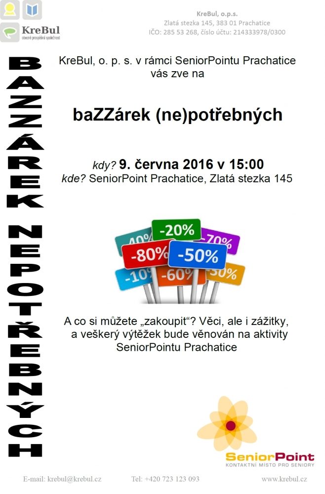 Plakát akce baZZárek (NE)potřebných