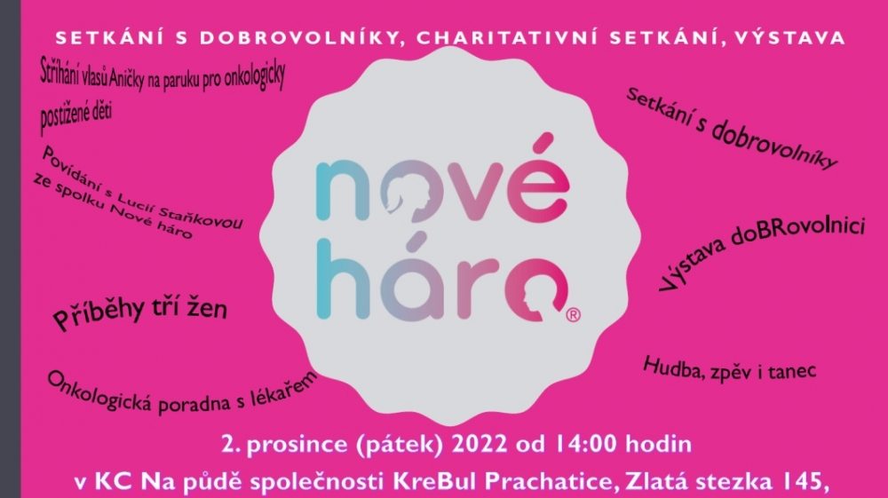 Plakát akce NOVÉ HÁRO: Setkání s dobrovolníky