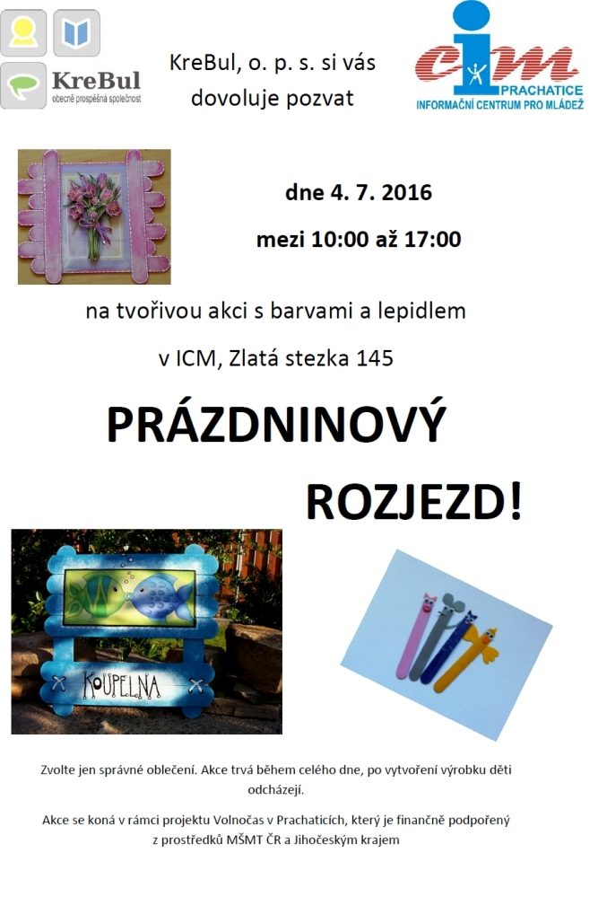 Plakát akce Prázdninový rozjezd s ICM