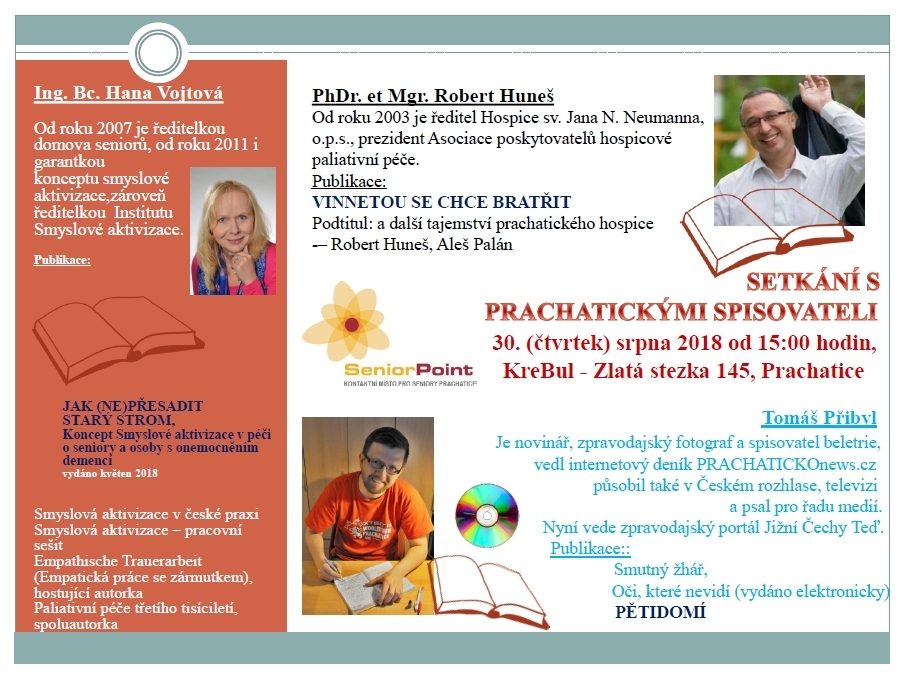 Plakát akce Setkání s prachatickými spisovateli