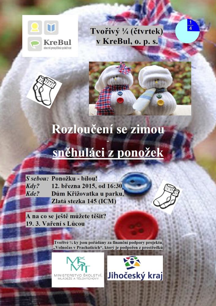 Plakát akce Tvořivý 1/4 ek - Sněhuláci z ponožek