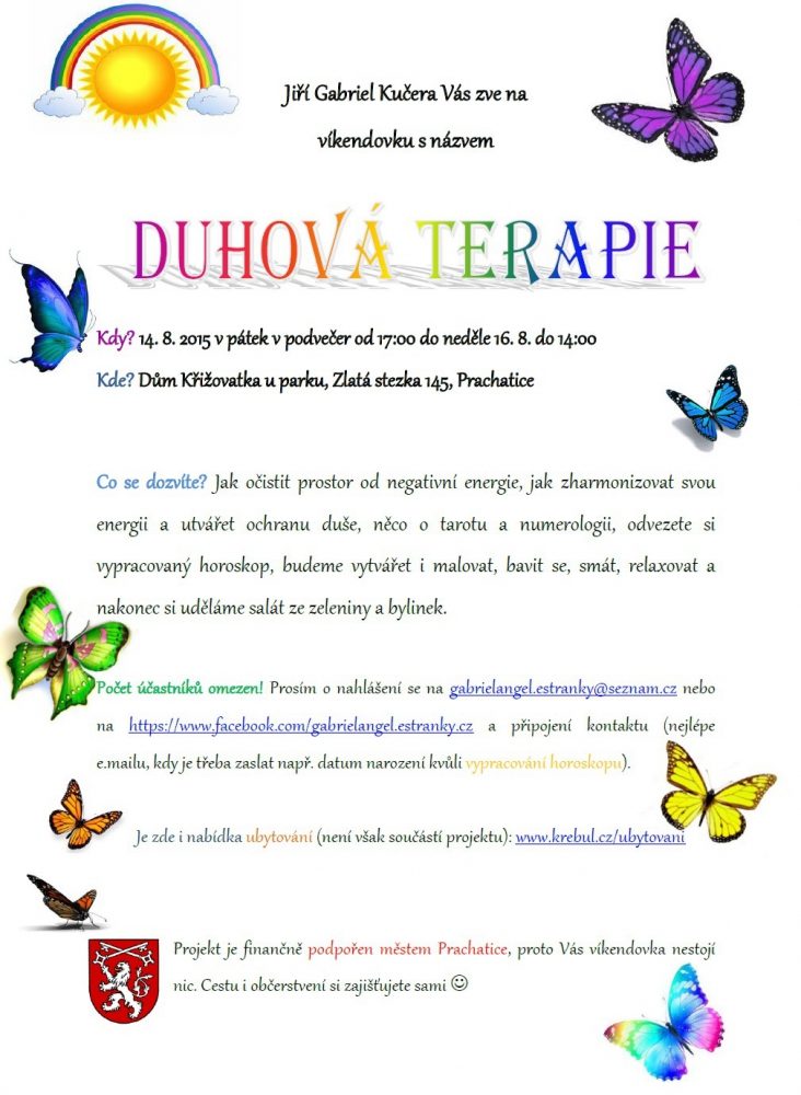 Plakát akce Duhová terapie
