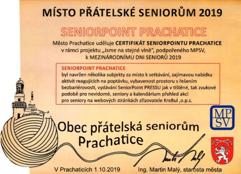 Děkujeme! SeniorPoint přátelský seniorům