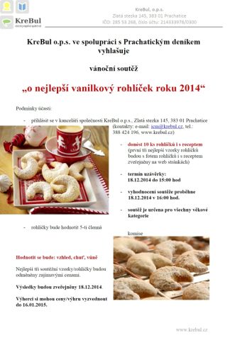 Soutěž o NEJ vanilkový rohlíček